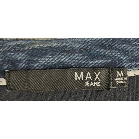 Max Jeans women's blue pullover dress size M denim look, short sleeve - Picture 8 of 9
